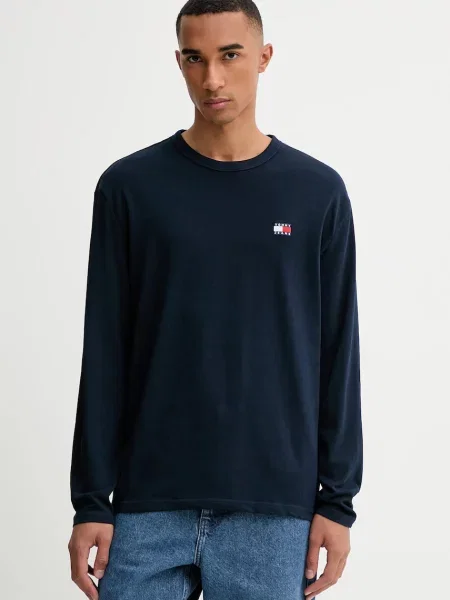 Majica z dolgimi rokavi Tommy Jeans modra