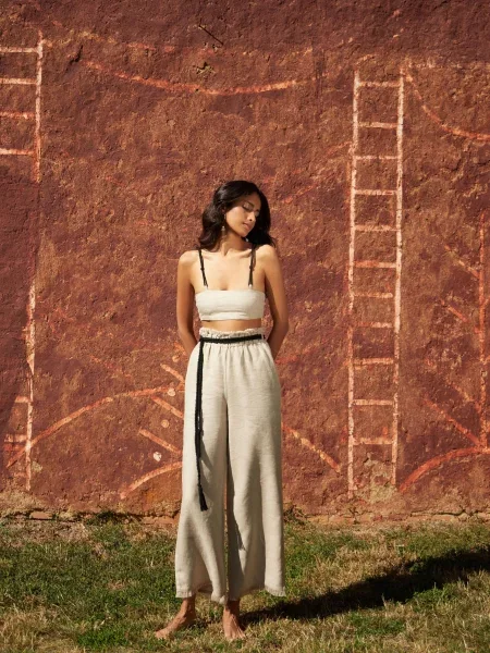 Лляний Топ GNIZDO бежевий