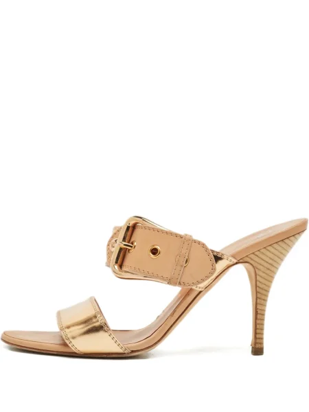 Papuci tip mules Giuseppe Zanotti din piele auriu