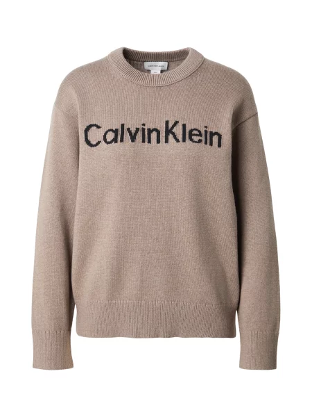 Calvin Klein Jeans Pulover deschis / negru maro
