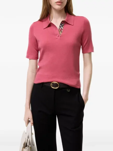Μάλλινο polo Burberry ροζ