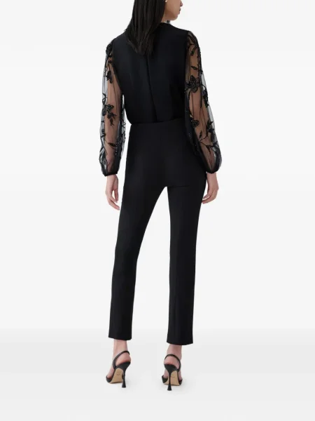 Top Carolina Herrera cu broderie negru