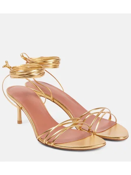 Кожени сандали Amina Muaddi златисто