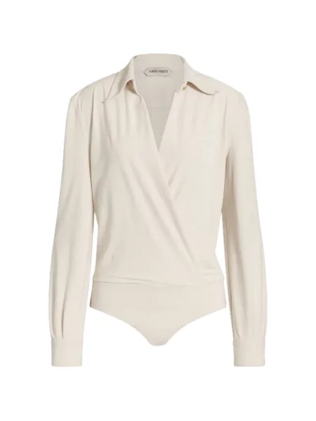 Gulerat body Alberta Ferretti plic alb