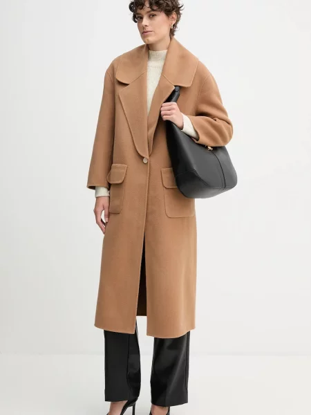 Вовняне пальто Hale BOB коричневий