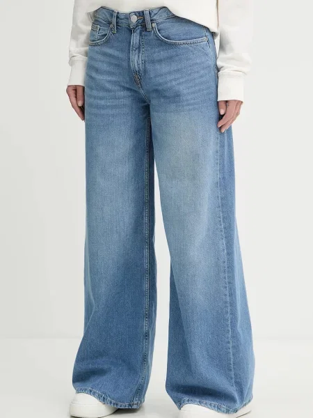 Pepe Jeans jeansy WIDE LEG JEANS MW VINTAGE niebieskie