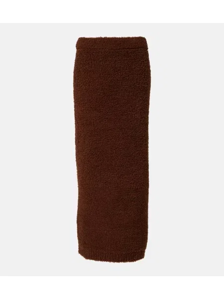 Fustă tip creion Self-portrait de lână maro