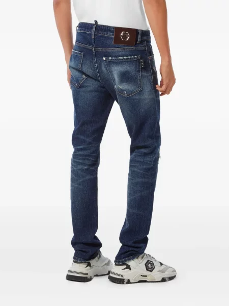 Blugi Philipp Plein zdrențuiți albastru