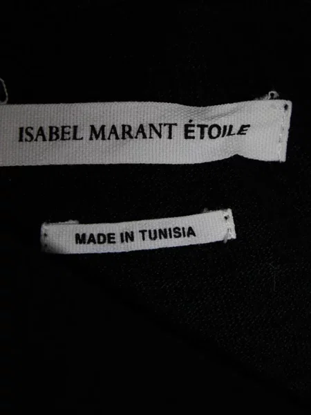 Lenvászon v-nyakú póló Marant Etoile fekete