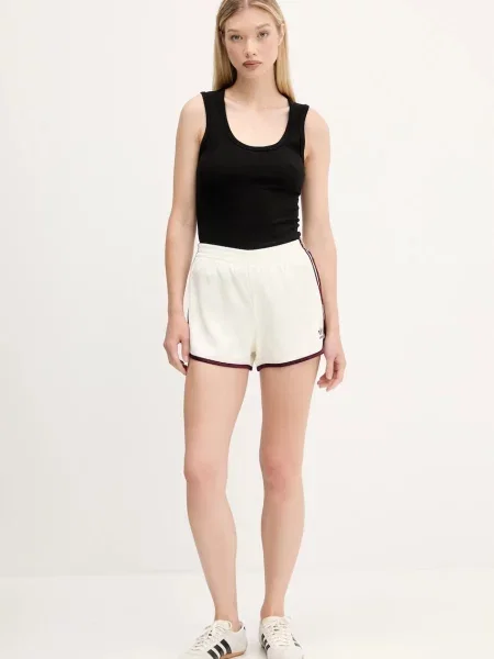 Шорти adidas Originals з аплікацією висока посадка бежевий