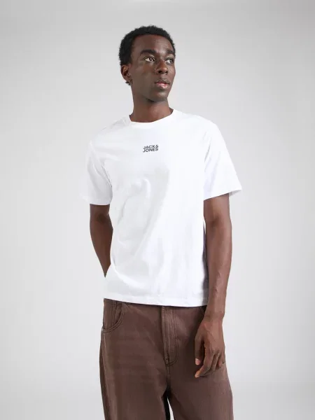 JACK & JONES Tričko JWHCLASSIC kráľovská modrá biela