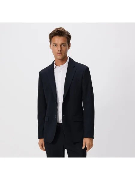 Reserved Slim fit blézer viszkózkeverékkel tengerészkék