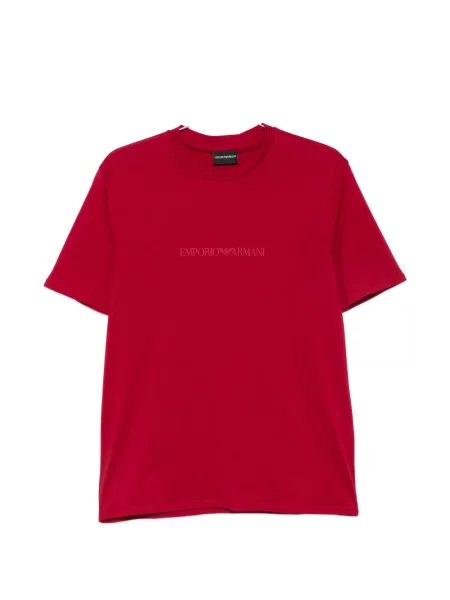 Scurt tricou Emporio Armani cu imagine roșu
