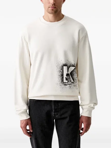 Hanorac Karl Lagerfeld Jeans cu imagine alb