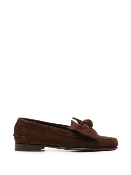 Pantofi loafer Hereu cu funde din piele de căprioară maro
