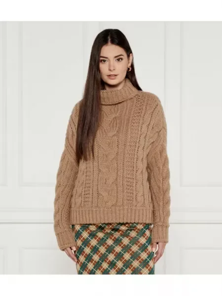 Marc Cain Kötött pulóver | Oversize fit gyapjú hozzáadásával bézs