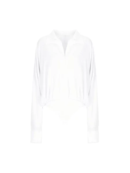 Bluzka Norma Kamali z długim rękawem biała