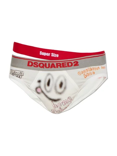Majtki Dsquared2 z nadrukiem białe