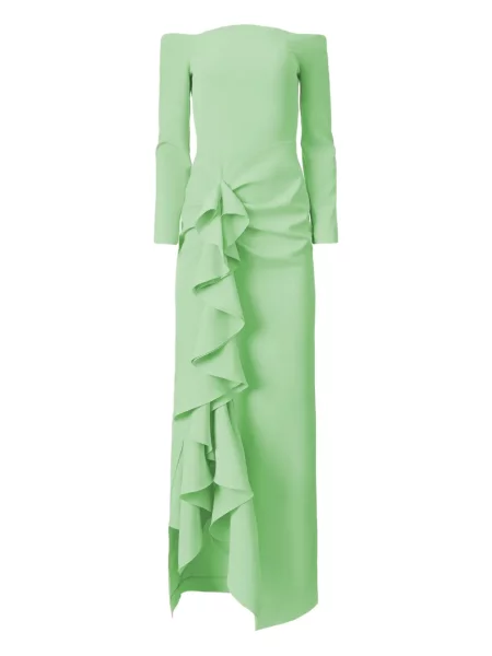 Rochie Moos Studio cu volane de costum verde