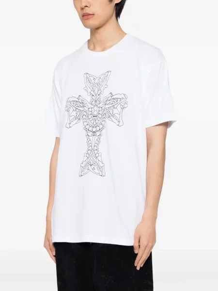 Tricou Yohji Yamamoto cu imagine alb