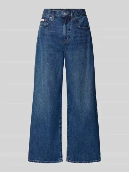 Jeansy z szerokimi nogawkami z czystej bawełny model JULIU' Calvin Klein Jeans granatowe