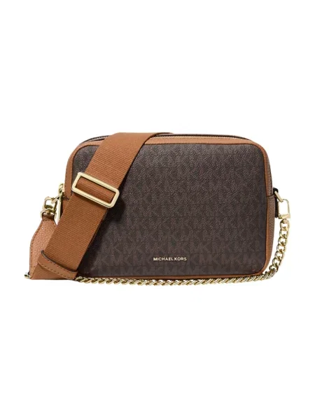 Torebka crossbody Michael Michael Kors z logo brązowa