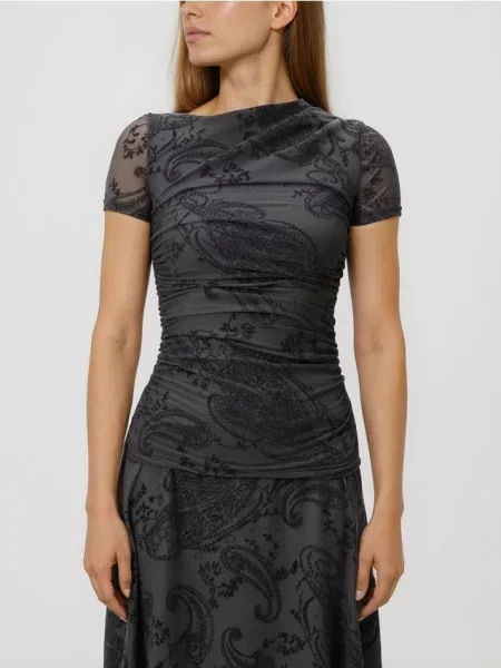 Reserved Блузка з візерунком темно-сірий сіра