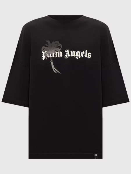 Футболка з принтом логотипа Palm Angels чорна