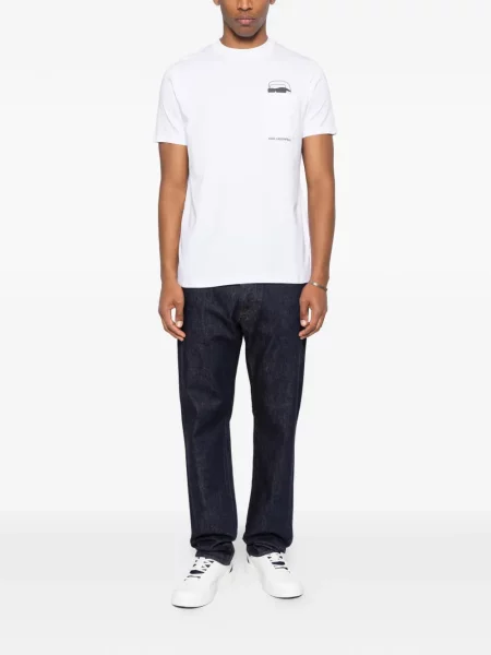 Tricou Karl Lagerfeld cu imagine alb