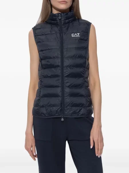 Prošiven prsluk Ea7 Emporio Armani s printom plava