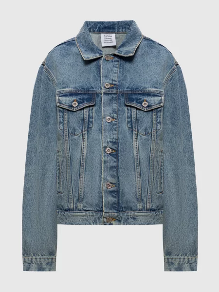 Джинсова куртка з ефектом потертості Vetements блакитна