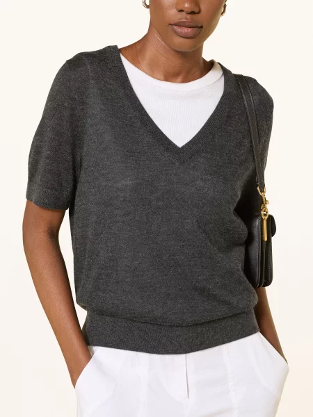 Ftc Cashmere Úpletové Tričko S Kašmírem tmavě šedá