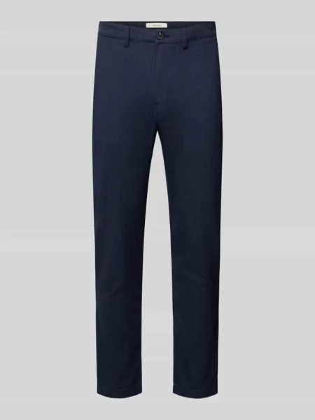 Chinosy o kroju slim fit z mieszanka bawełny Model MILES' Selected granatowe