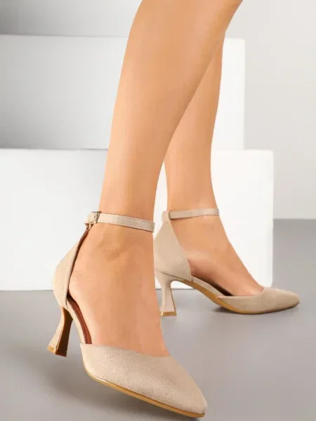 Pantofi cu Ezrival închis bej