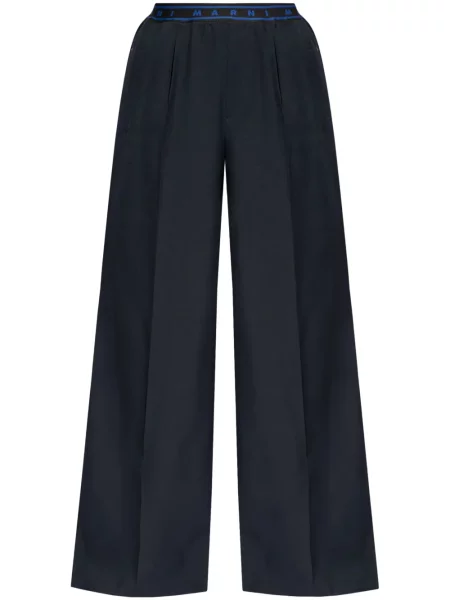 Szerokie spodnie Marni wełniane niebieskie