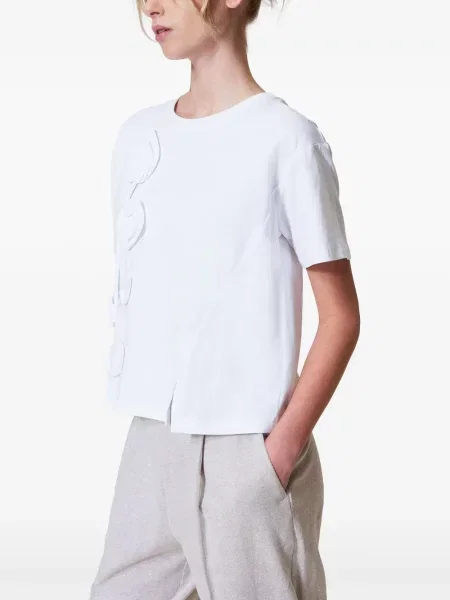 Tricou Twinset cu broderie alb