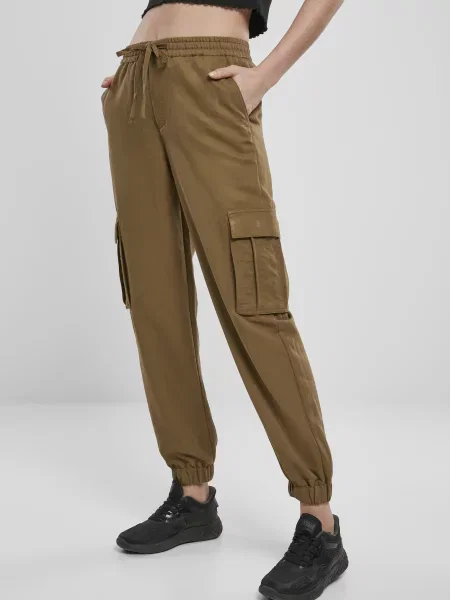 Pantaloni cargo Urban Classics din țesătură twill maro