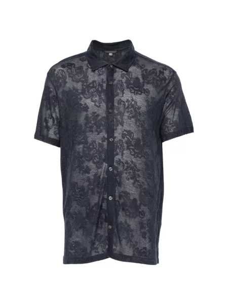 Scurt cămașă John Varvatos cu model floral din dantelă albastru