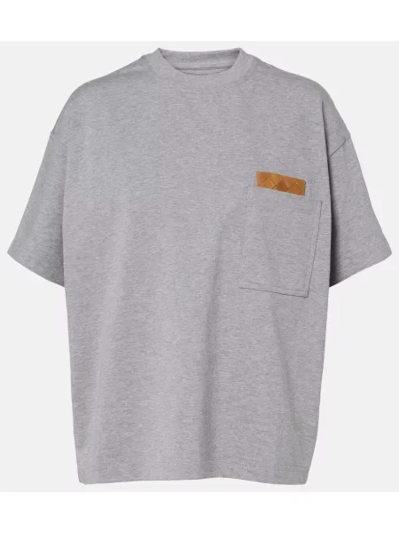 Tricou Bottega Veneta din jerseu gri