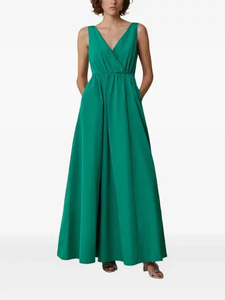 Rochie maxi Pennyblack cu decolteu în V de costum verde
