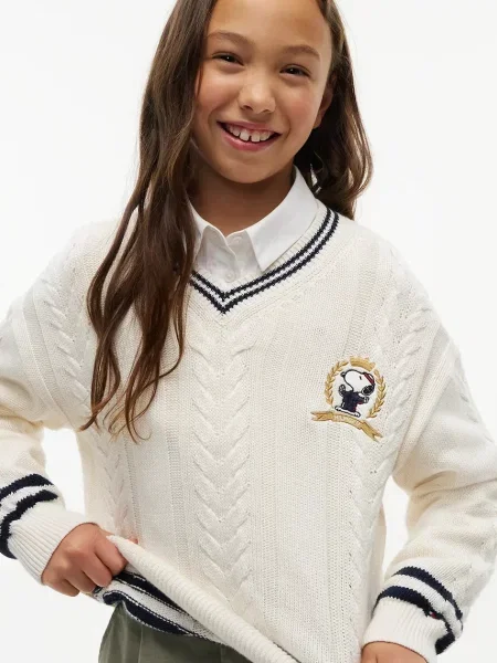 Tommy Hilfiger пуловер за деца от x Peanuts бяло