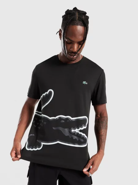 Lacoste T-Shirt Large Croc czarna