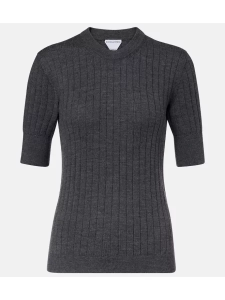 Pulover Bottega Veneta tricotate gri