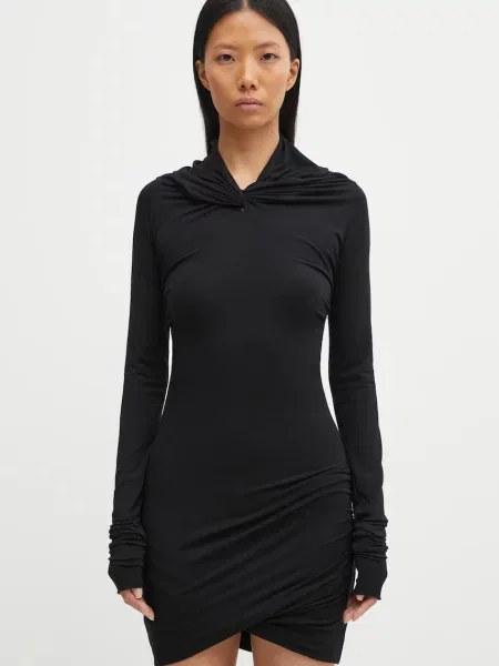 Obleka z dodatkom kašmirja Rick Owens Lilies Kairo črna