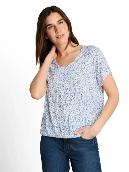 TOM TAILOR Tricou albastru / albastru pastel alb