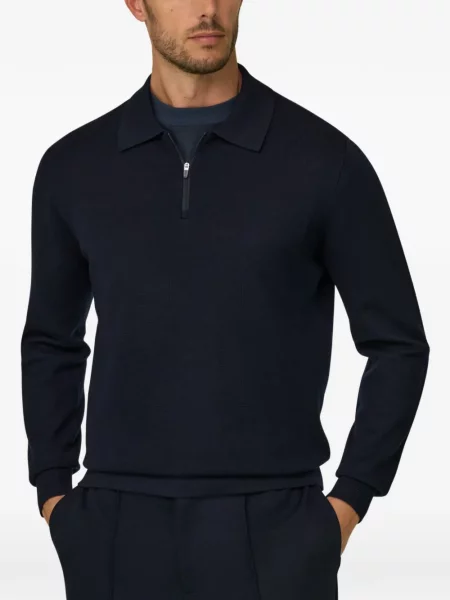 Μάλλινο polo Boggi Milano μπλε