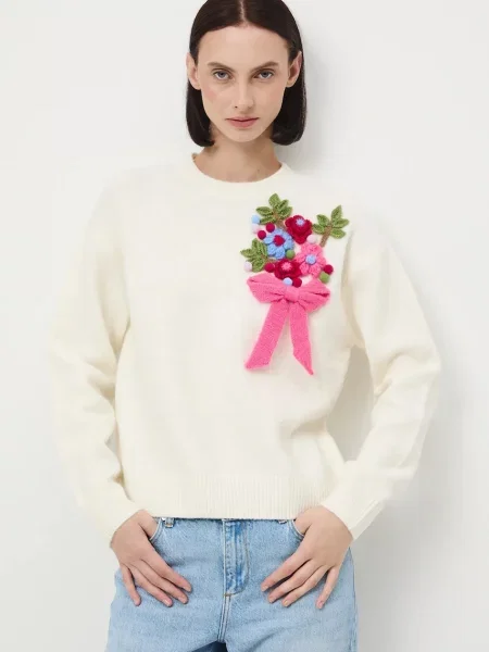 Pulover s dodatkom vune Medicine bež