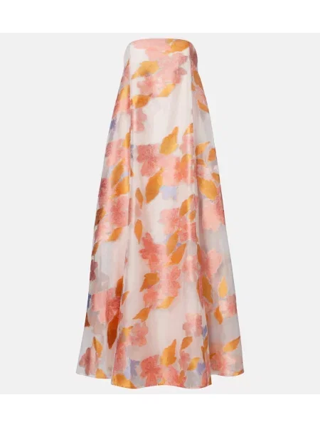 Gėlėtas suknele Staud organza rožinė