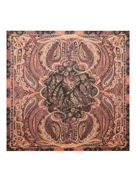 Fular Etro cu imagine cu model paisley maro