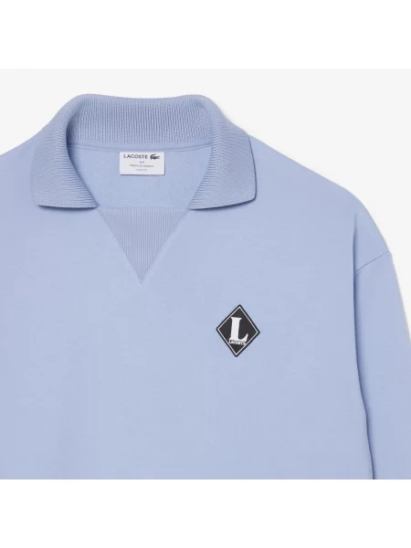 Lacoste Bluza Z Kołnierzykiem Polo Loose Fit niebieska